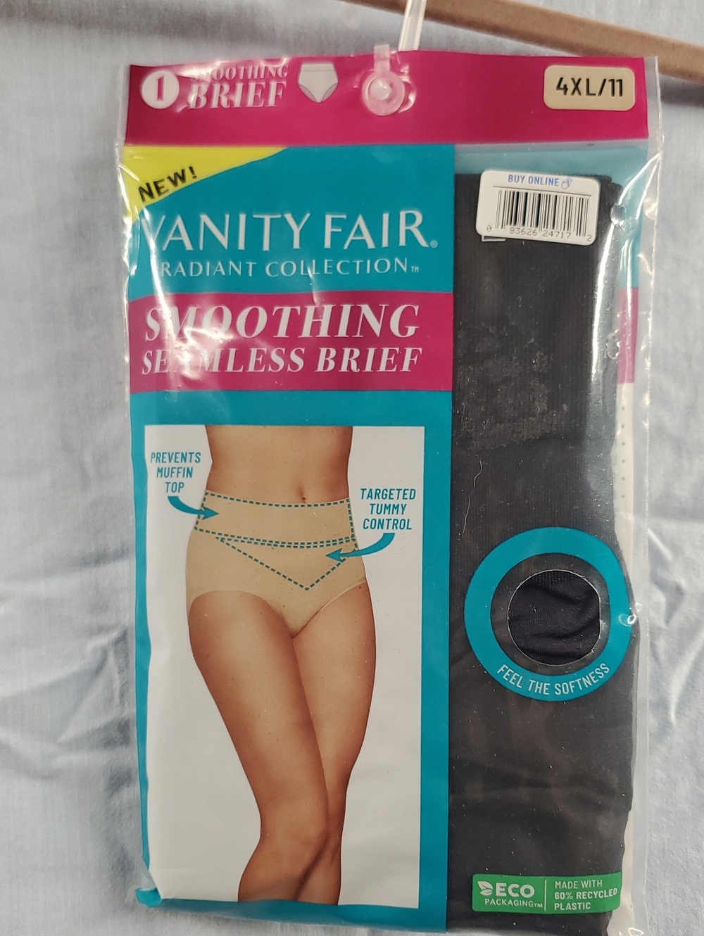 Vanity Fair Black Smoothing Seamless Brief in Black